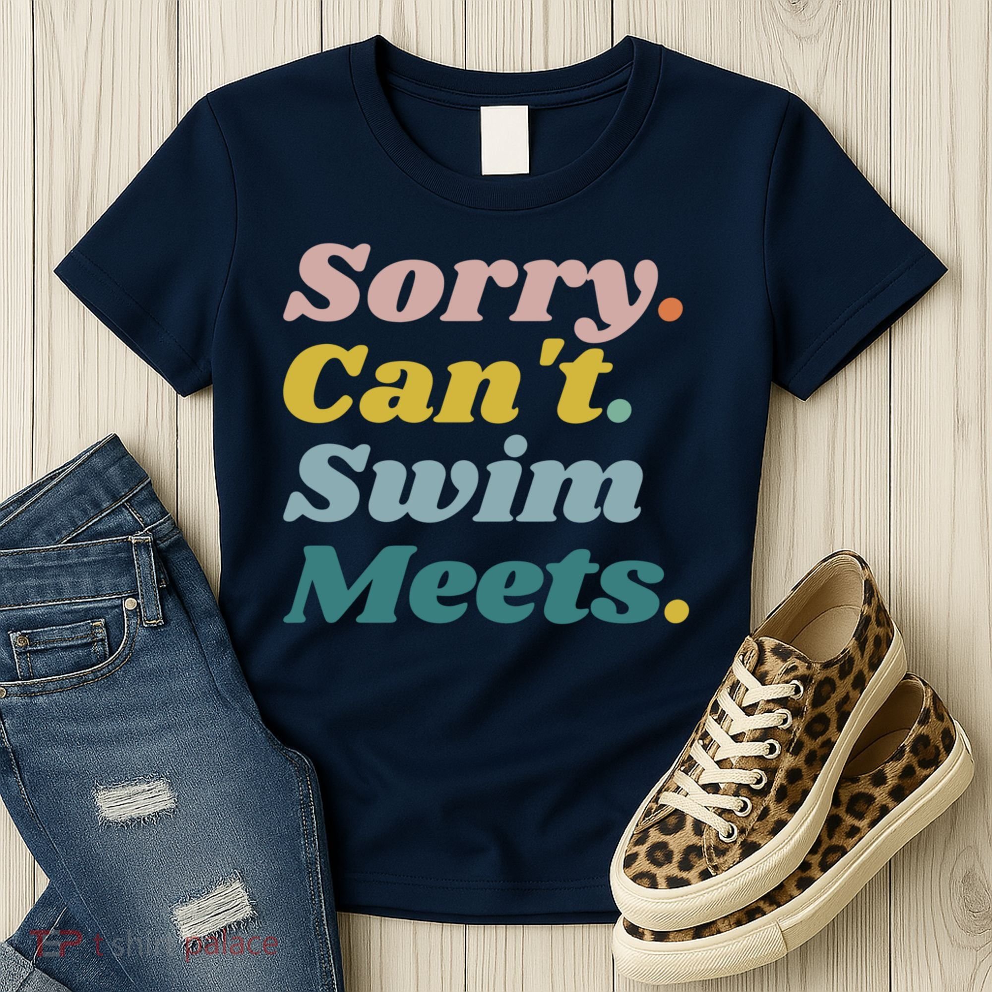 Funny Sorry Can't Swim Meets Bye Swimming Women's T-Shirt