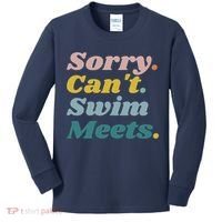 Funny Sorry Can't Swim Meets Bye Swimming Kids Long Sleeve Shirt thumb 0
