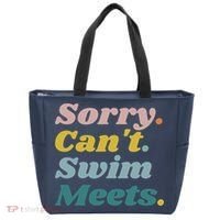 Funny Sorry Can't Swim Meets Bye Swimming Tote Bag thumb 0