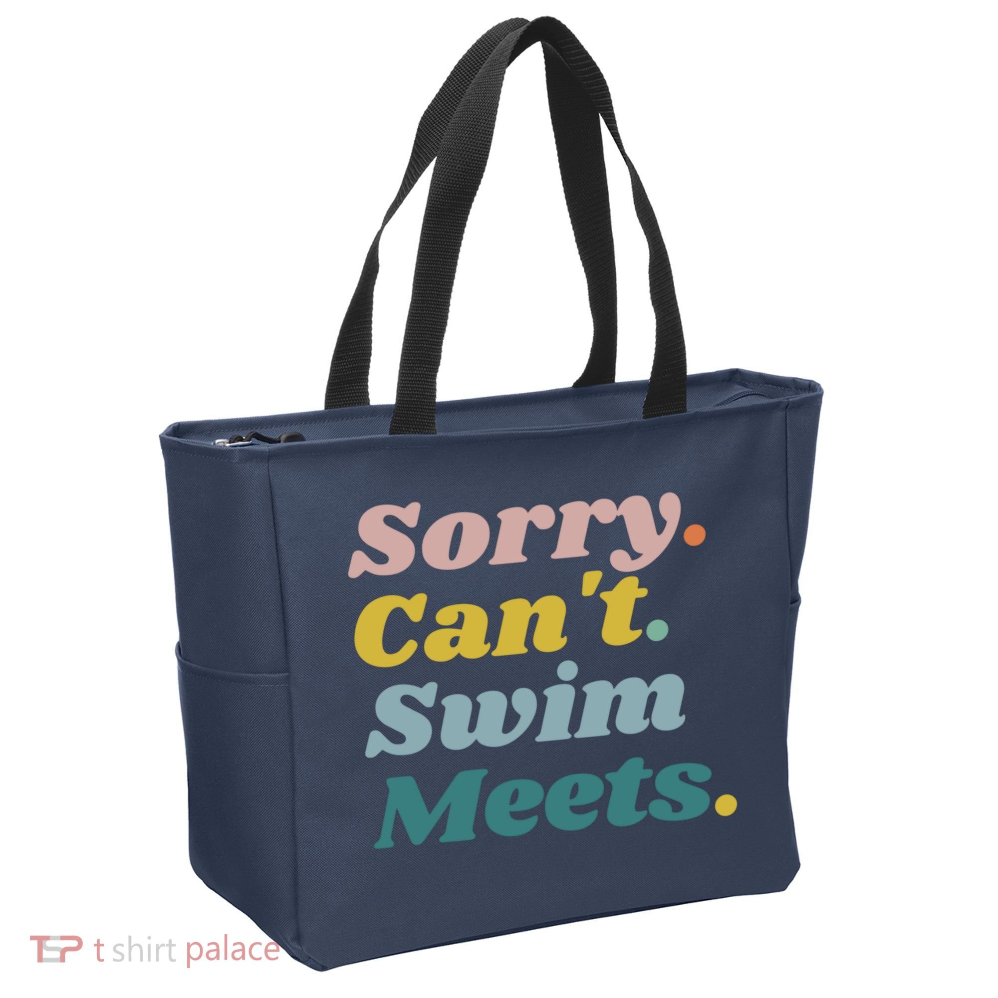 Funny Sorry Can't Swim Meets Bye Swimming Tote Bag
