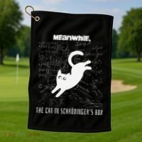 Funny SchröDingerS Cat Quantum Physics Scientists Nerd Golf Towel thumb 1