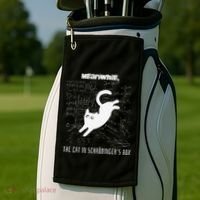Funny SchröDingerS Cat Quantum Physics Scientists Nerd Golf Towel thumb 2