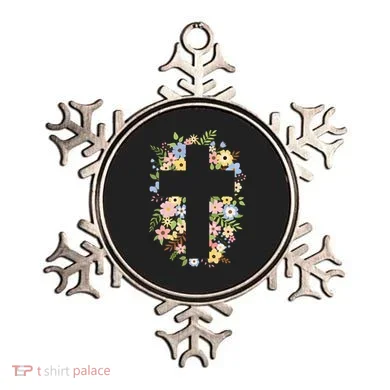 Floral Spring Cross Christianity Ornament
