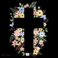 Floral Spring Cross Christianity Women's Tank Top thumb 5