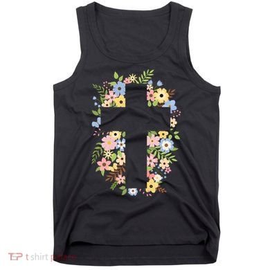 Floral Spring Cross Christianity Tank Top