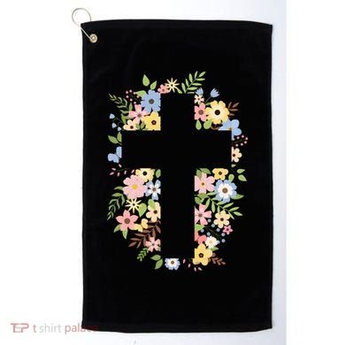 Floral Spring Cross Christianity Golf Towel