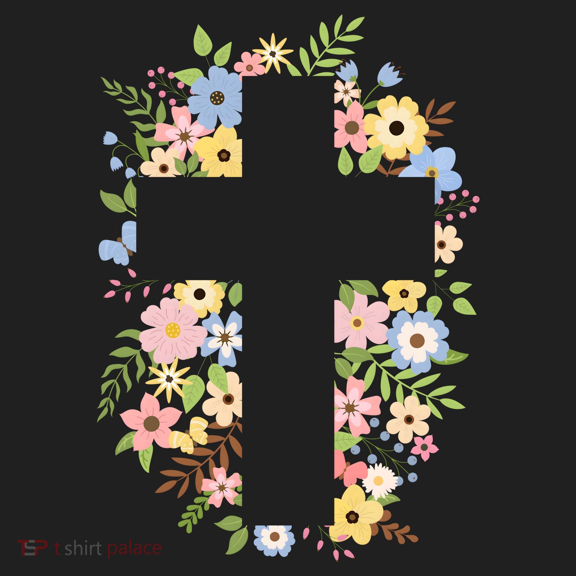 Floral Spring Cross Christianity Golf Towel