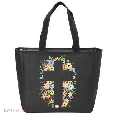 Floral Spring Cross Christianity Tote Bag