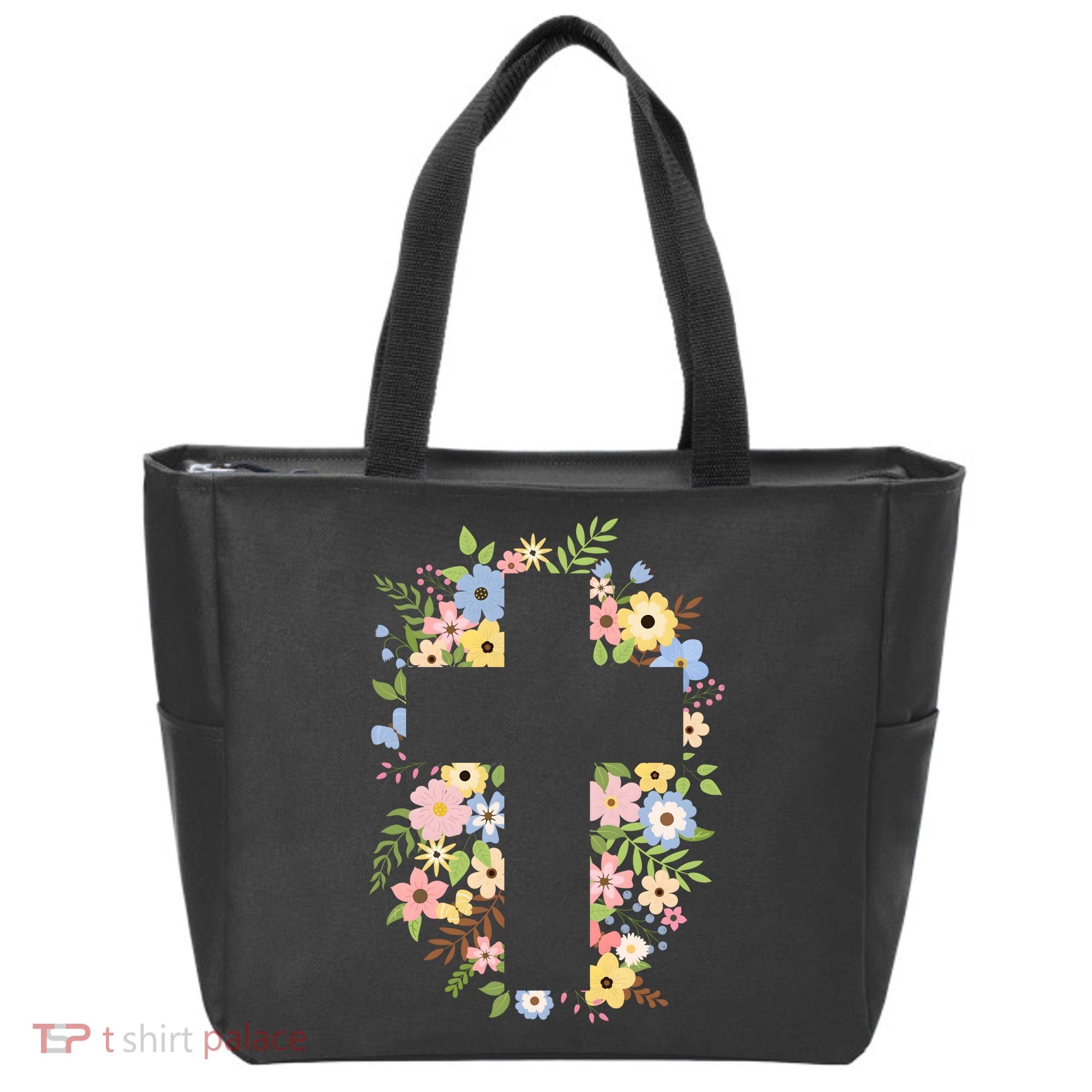 Floral Spring Cross Christianity Tote Bag