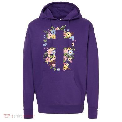 Floral Spring Cross Christianity Hoodie
