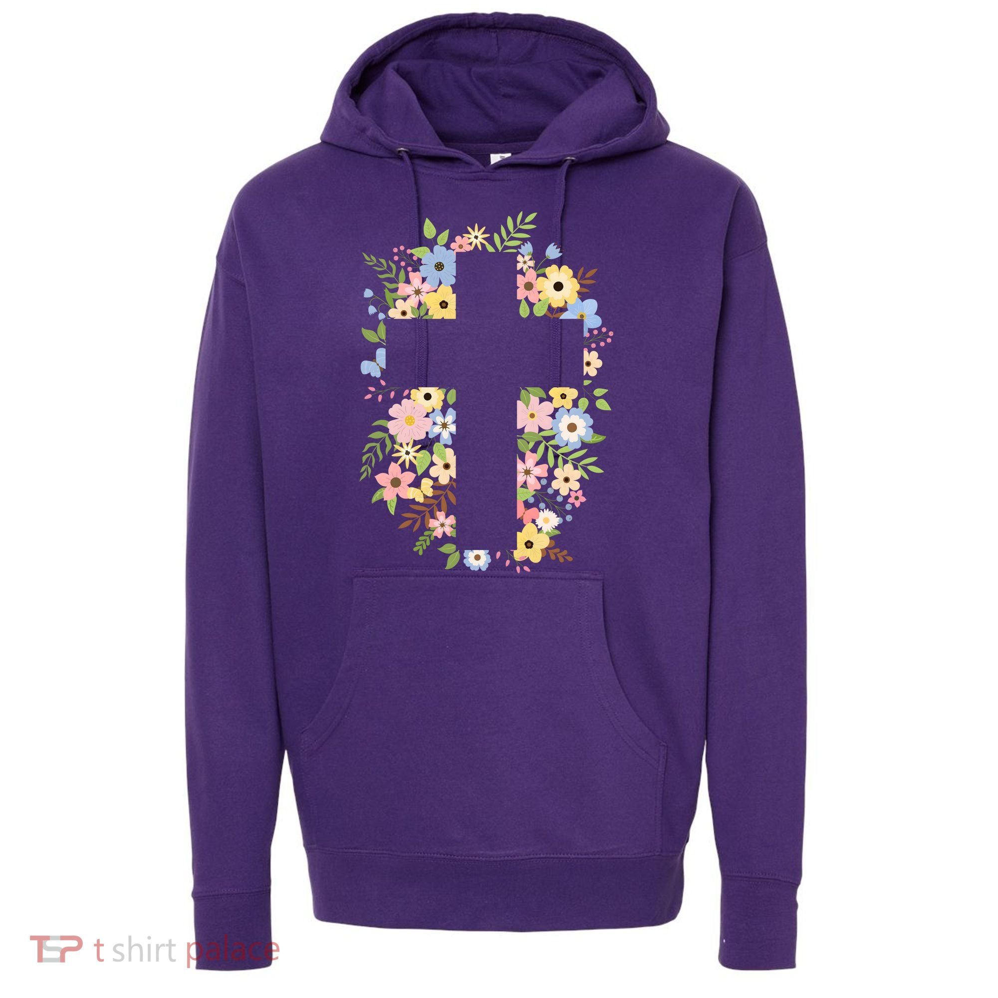 Floral Spring Cross Christianity Hoodie