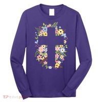 Floral Spring Cross Christianity Long Sleeve Shirt thumb 0