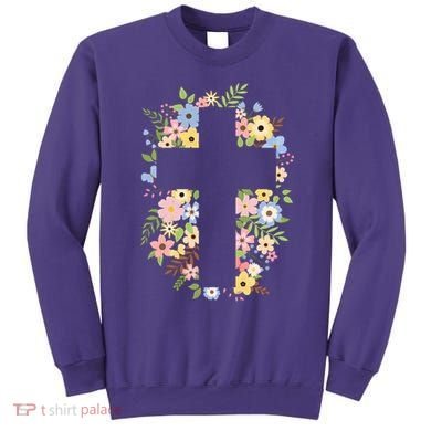 Floral Spring Cross Christianity Sweatshirt