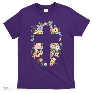 Floral Spring Cross Christianity T-Shirt