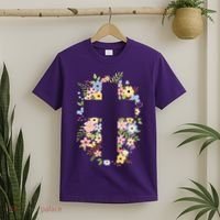 Floral Spring Cross Christianity T-Shirt thumb 2
