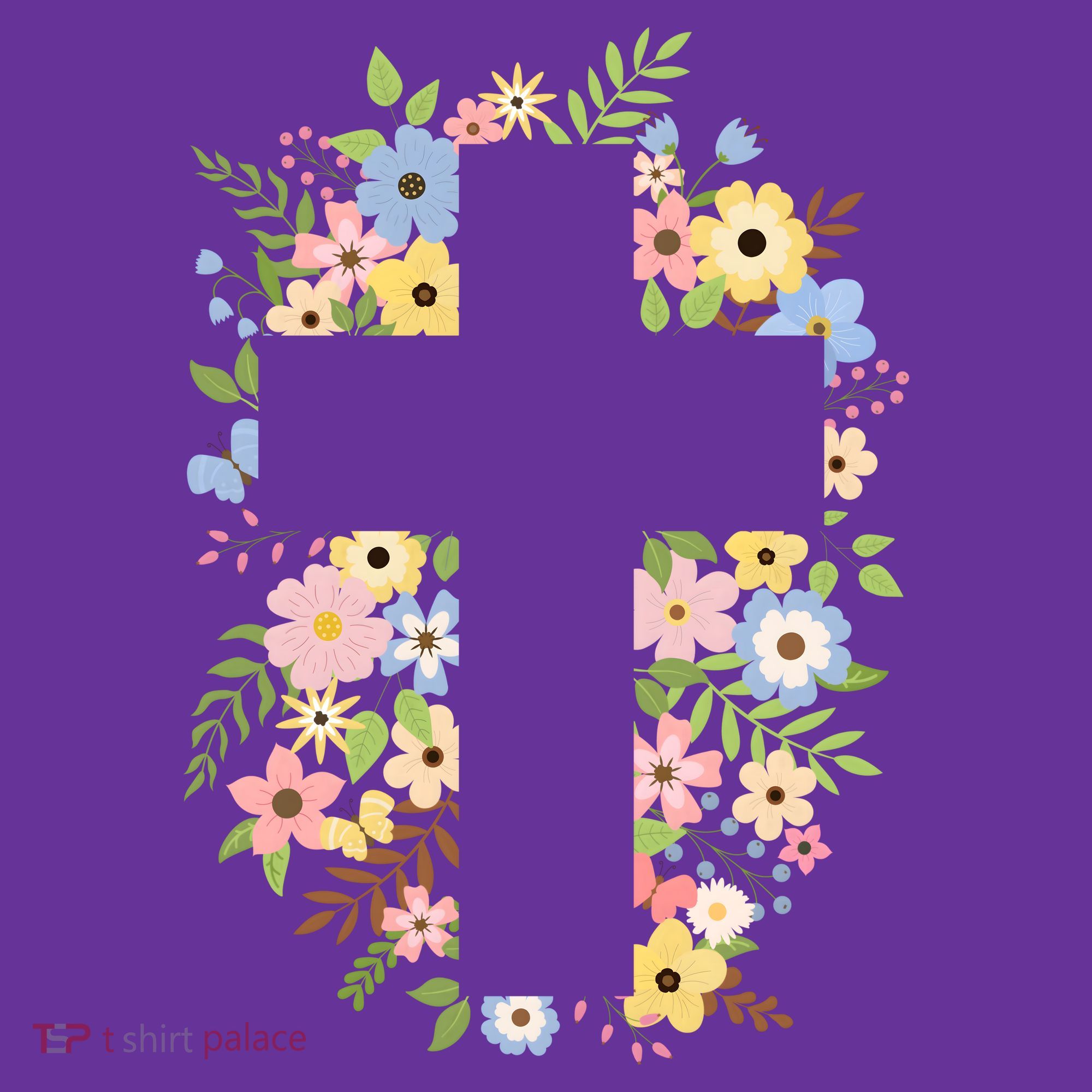 Floral Spring Cross Christianity Coaster