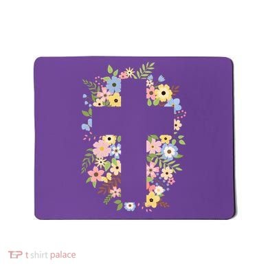 Floral Spring Cross Christianity Mousepad