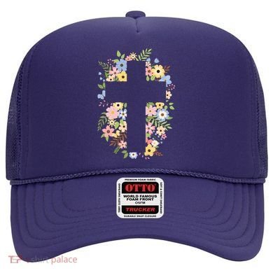 Floral Spring Cross Christianity Hat