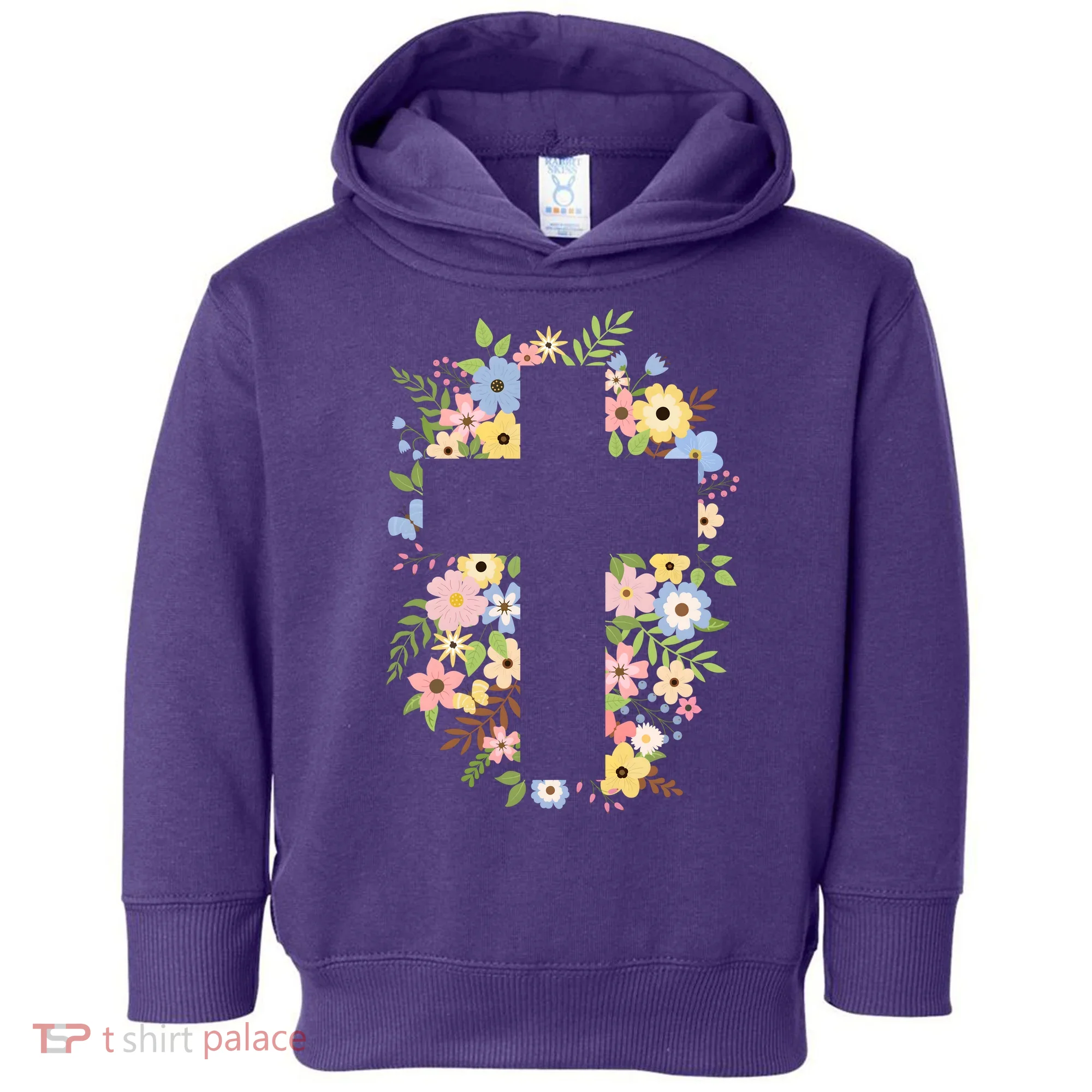 Floral Spring Cross Christianity Toddler Hoodie