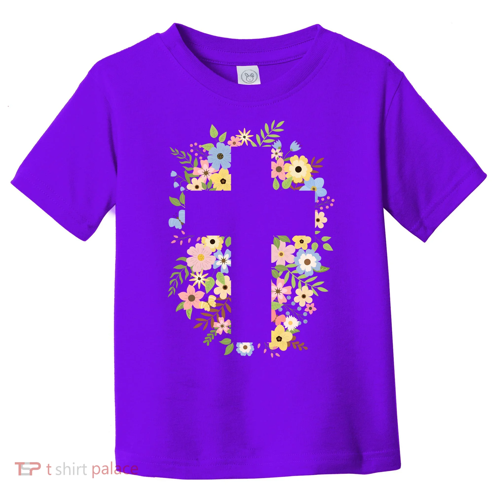 Floral Spring Cross Christianity Toddler T-Shirt