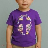 Floral Spring Cross Christianity Toddler T-Shirt thumb 2