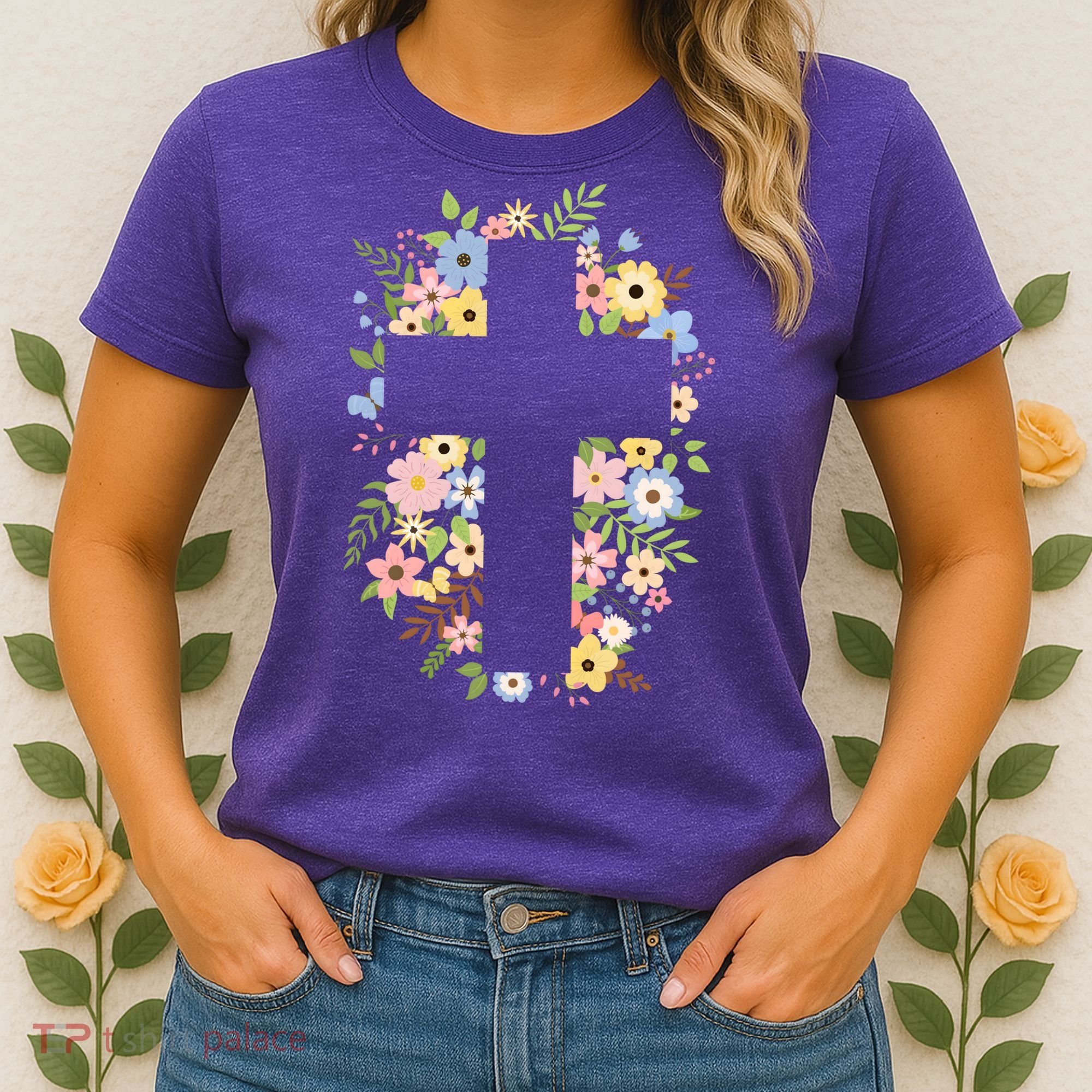 Floral Spring Cross Christianity Women's T-Shirt