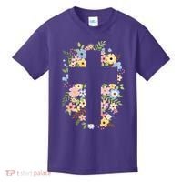 Floral Spring Cross Christianity Kids T-Shirt thumb 0