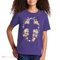 Floral Spring Cross Christianity Kids T-Shirt thumb 2