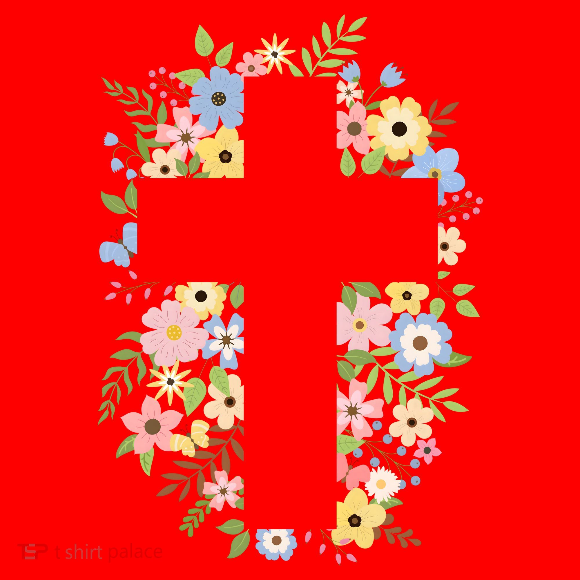 Floral Spring Cross Christianity Santa Hat