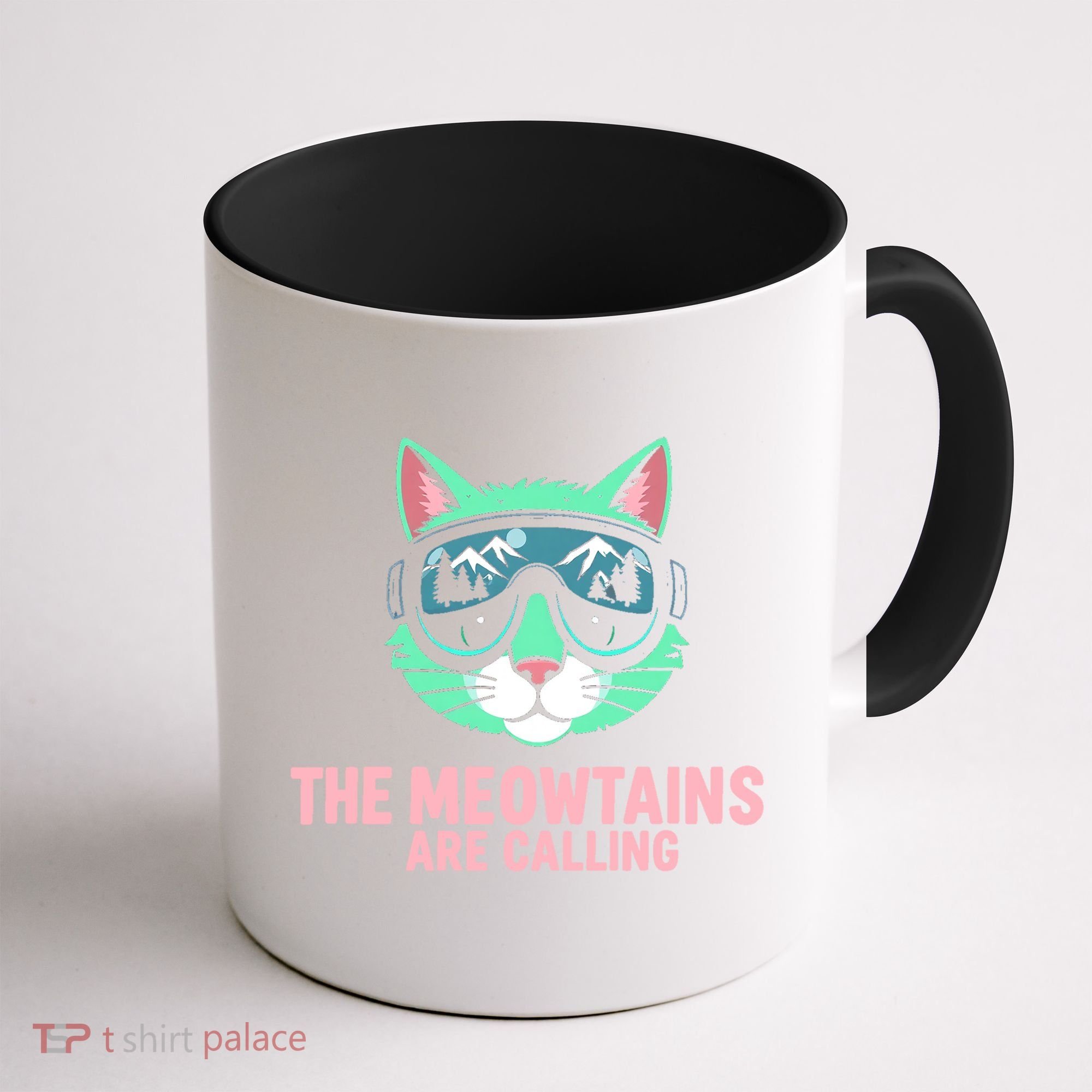Funny Skiing Cat The Meowtains Are Calling Ski Coffee Mug