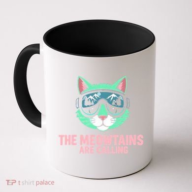 Funny Skiing Cat The Meowtains Are Calling Ski Coffee Mug