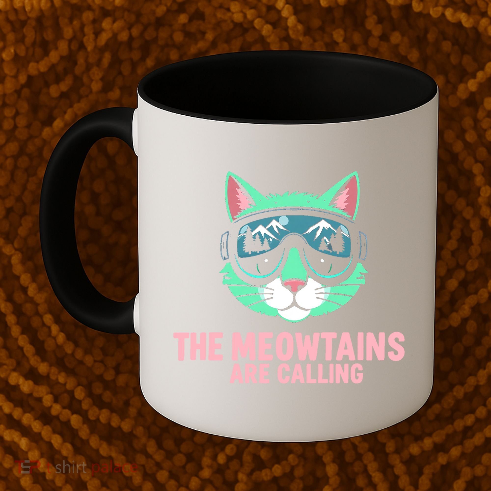 Funny Skiing Cat The Meowtains Are Calling Ski Coffee Mug