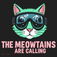 Funny Skiing Cat The Meowtains Are Calling Ski Beanie thumb 2