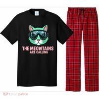 Funny Skiing Cat The Meowtains Are Calling Ski Pajama Set thumb 0