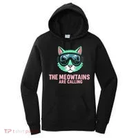 Funny Skiing Cat The Meowtains Are Calling Ski Women's Hoodie thumb 0