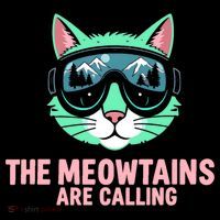 Funny Skiing Cat The Meowtains Are Calling Ski Ornament thumb 1