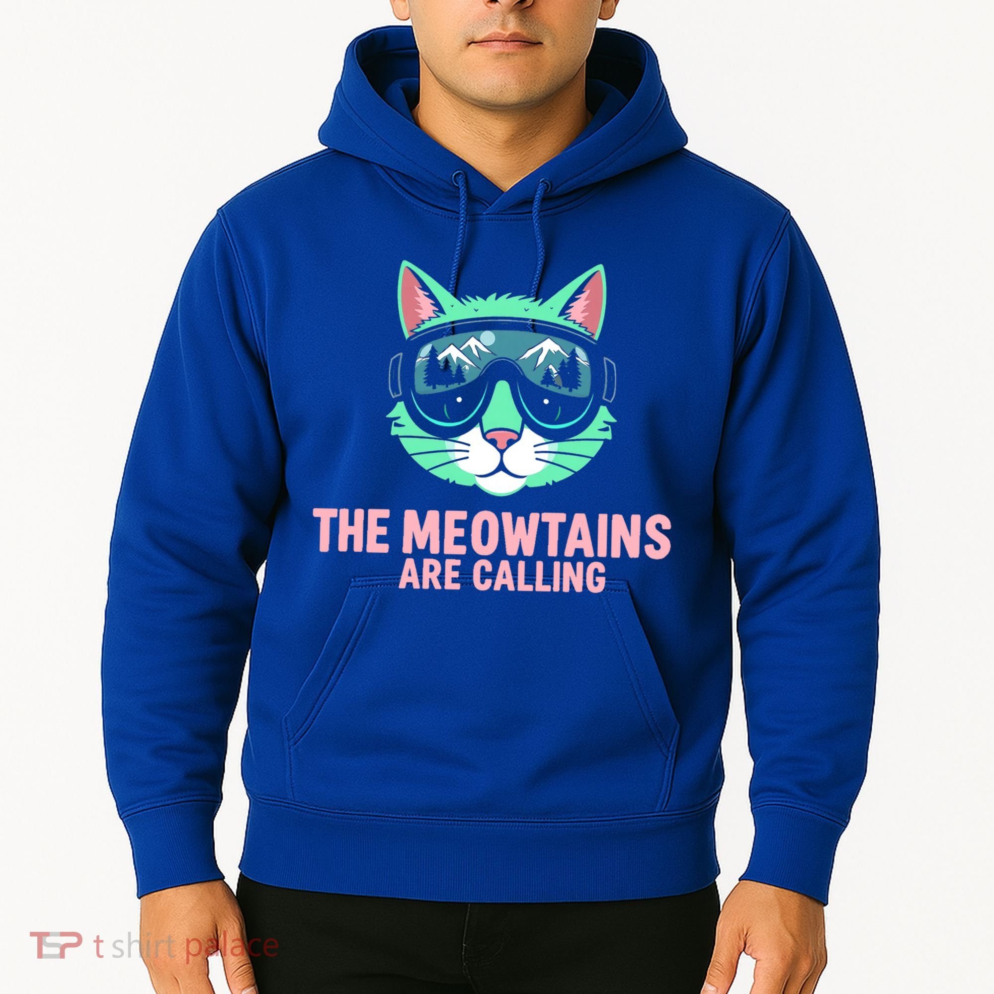 Funny Skiing Cat The Meowtains Are Calling Ski Hoodie