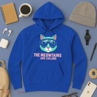 Funny Skiing Cat The Meowtains Are Calling Ski Hoodie thumb 3