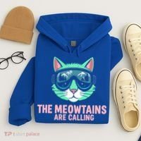 Funny Skiing Cat The Meowtains Are Calling Ski Hoodie thumb 4