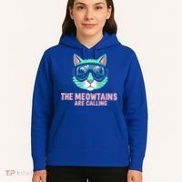 Funny Skiing Cat The Meowtains Are Calling Ski Hoodie thumb 5