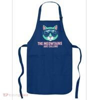 Funny Skiing Cat The Meowtains Are Calling Ski Apron thumb 0