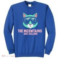 Funny Skiing Cat The Meowtains Are Calling Ski Sweatshirt thumb 0