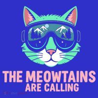 Funny Skiing Cat The Meowtains Are Calling Ski Sweatshirt thumb 3