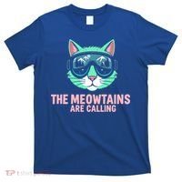 Funny Skiing Cat The Meowtains Are Calling Ski T-Shirt thumb 0