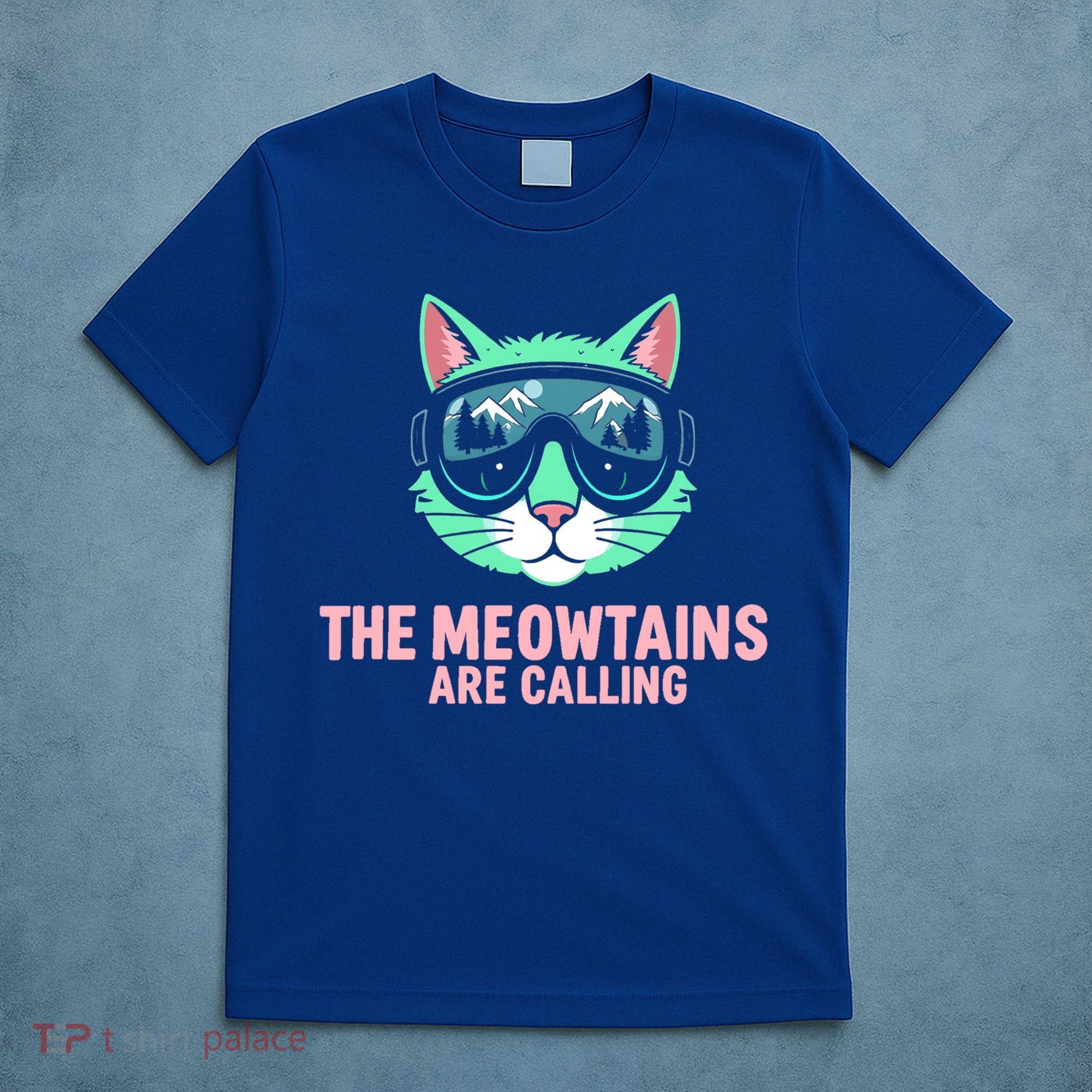 Funny Skiing Cat The Meowtains Are Calling Ski T-Shirt