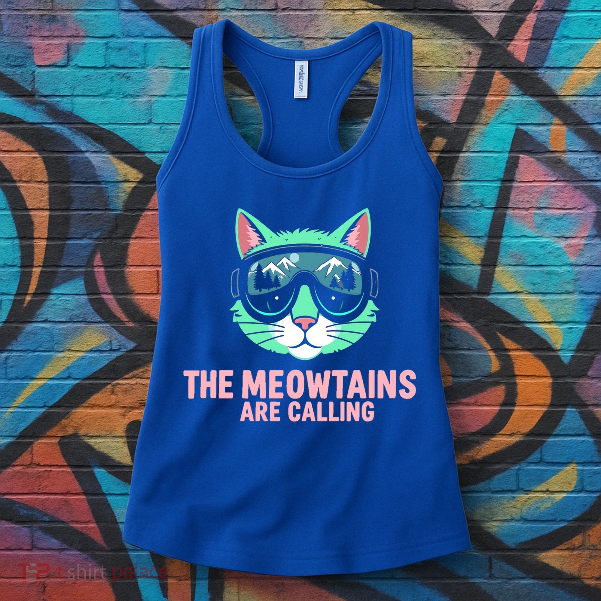 Funny Skiing Cat The Meowtains Are Calling Ski Women's Tank Top