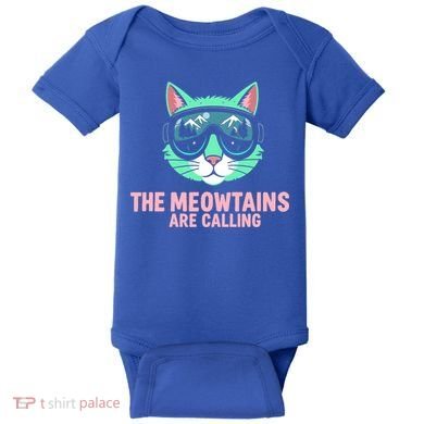 Funny Skiing Cat The Meowtains Are Calling Ski Baby Bodysuit