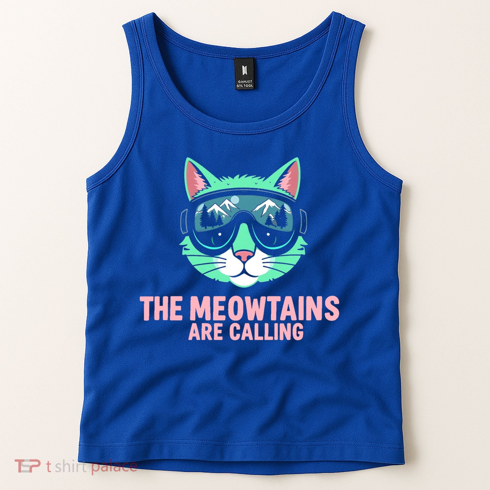 Funny Skiing Cat The Meowtains Are Calling Ski Tank Top