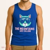 Funny Skiing Cat The Meowtains Are Calling Ski Tank Top thumb 3