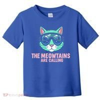 Funny Skiing Cat The Meowtains Are Calling Ski Toddler T-Shirt thumb 0